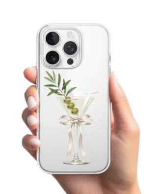 Etui do iPhone 13 Pro Max przeźroczyste, silikonowe Flexi, Paradise, Dry Martini
