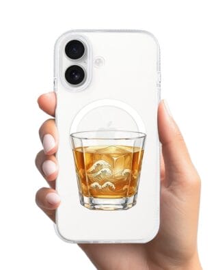 Etui do iPhone 17 z MagSafe przeźroczyste, silikonowe Flexi, Paradise, Whiskey on the rocks