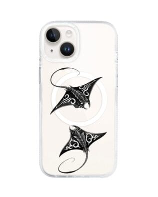 Etui do iPhone 14 z MagSafe przeźroczyste, silikonowe Flexi, Summer Patterns, diabeł morski