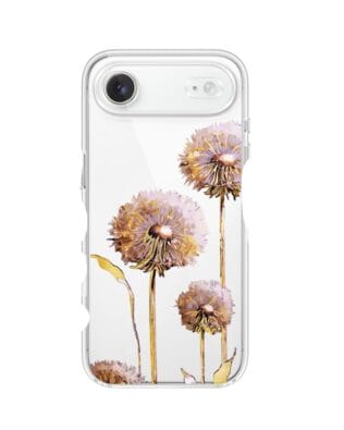 Etui do iPhone Air przeźroczyste, silikonowe Flexi, Kwiaty, fioletowe dmuchawce