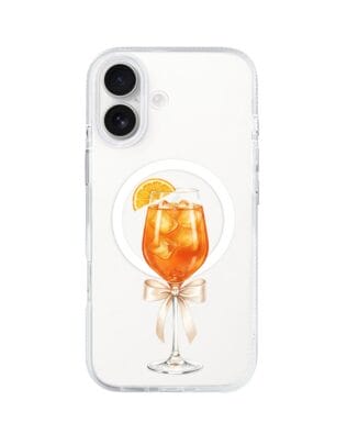 Etui do iPhone 17 z MagSafe przeźroczyste, silikonowe Flexi, Paradise, Aperol Spritz