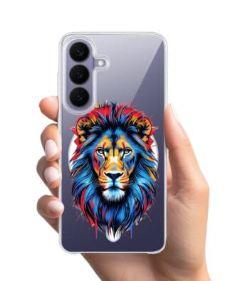 Etui do Samsung Galaxy S26 Plus z MagSafe przeźroczyste, silikonowe Flexi, Dzika Mandala, Lew