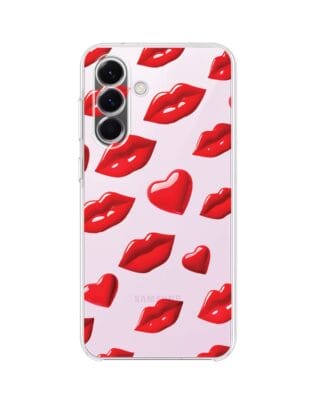 Etui do Samsung Galaxy A57 przeźroczyste, silikonowe Flexi, czerwone usta