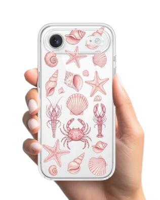 Etui do iPhone Air przeźroczyste, silikonowe Flexi, Summer Patterns, krewetkowy róż