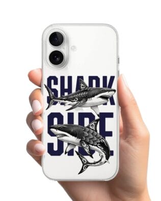 Etui do iPhone 16 Plus przeźroczyste, silikonowe Flexi, Summer Patterns, Shark side