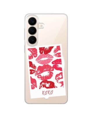 Etui do Samsung Galaxy S26 z MagSafe przeźroczyste, silikonowe Flexi, pocałunki, polaroid