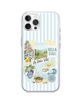 Etui do iPhone 12 Pro Max z MagSafe przeźroczyste, silikonowe Flexi, Italian Summer, La Dolce Vita
