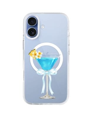 Etui do iPhone 17 z MagSafe przeźroczyste, silikonowe Flexi, Paradise, Blue Hawaii