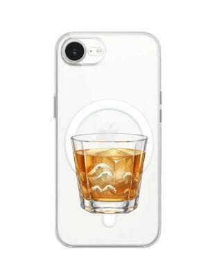 Etui do iPhone 16e z MagSafe przeźroczyste, silikonowe Flexi, Paradise, Whiskey on the rocks