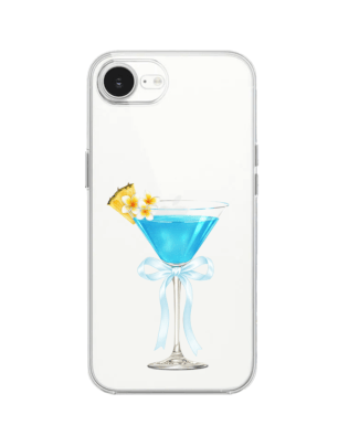 Etui do iPhone 17e przeźroczyste, silikonowe Flexi, Paradise, Blue Hawaii