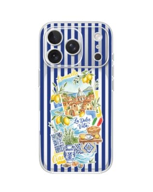 Etui do iPhone 17 Pro Max przeźroczyste, silikonowe Flexi, Italian Summer, Limoncello