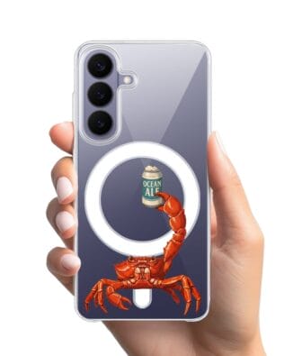 Etui do Samsung Galaxy S26 Plus z MagSafe przeźroczyste, silikonowe Flexi, Paradise, krab z piwem