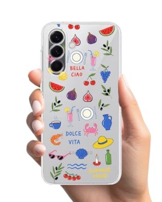 Etui do Samsung Galaxy A57 przeźroczyste, silikonowe Flexi, Italian Summer, kolorowe wakacje