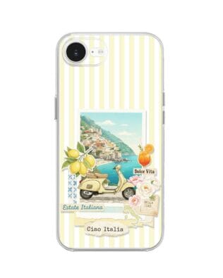 Etui do iPhone 16e przeźroczyste, silikonowe Flexi, Italian Summer, Ciao Italia
