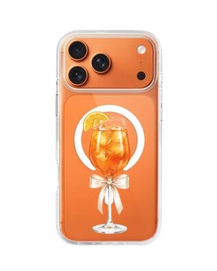 Etui do iPhone 17 Pro Max z MagSafe przeźroczyste, silikonowe Flexi, Paradise, Aperol Spritz
