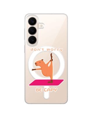 Etui do Samsung Galaxy S26 z MagSafe przeźroczyste, silikonowe Flexi, kapibara