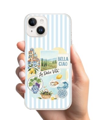 Etui do iPhone 13 Mini przeźroczyste, silikonowe Flexi, Italian Summer, La Dolce Vita