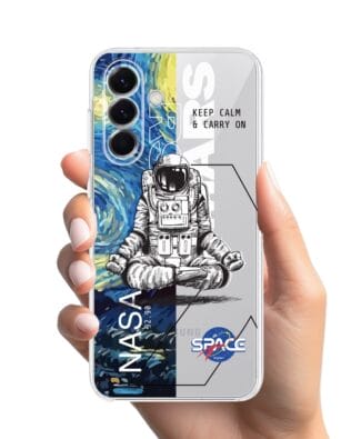 Etui do Samsung Galaxy A57 przeźroczyste, silikonowe Flexi, Keep Calm in Cosmos