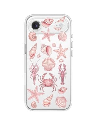 Etui do iPhone Air przeźroczyste, silikonowe Flexi, Summer Patterns, krewetkowy róż