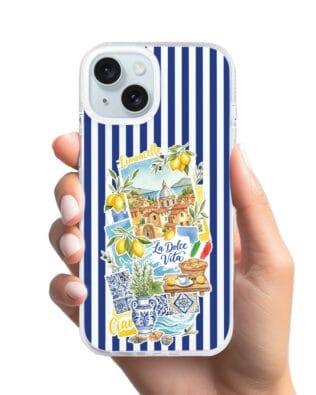 Etui do iPhone 15 z MagSafe przeźroczyste, silikonowe Flexi, Italian Summer, Limoncello
