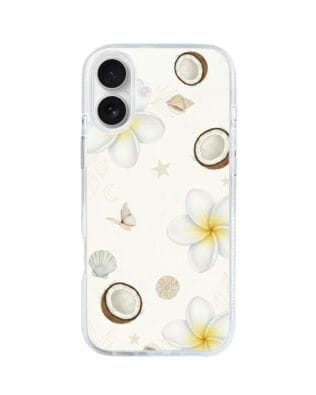 Etui do iPhone 16 z MagSafe przeźroczyste, silikonowe Flexi, Summer Patterns, hawajskie kokosy