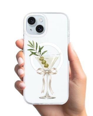 Etui do iPhone 15 z MagSafe przeźroczyste, silikonowe Flexi, Paradise, Dry Martini