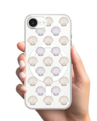 Etui do iPhone 16e z MagSafe przeźroczyste, silikonowe Flexi, Summer Patterns, pastelowe muszelki