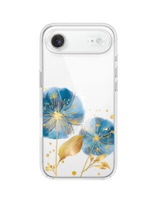 Etui do iPhone Air przeźroczyste, silikonowe Flexi, Kwiaty, niebieskie dmuchawce