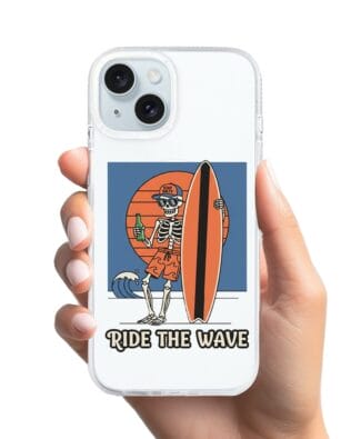 Etui do iPhone 15 z MagSafe przeźroczyste, silikonowe Flexi, Summer Patterns, Ride the wave