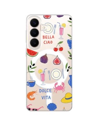 Etui do Samsung Galaxy S26 Plus z MagSafe przeźroczyste, silikonowe Flexi, Italian Summer, kolorowe wakacje