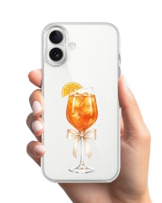 Etui do iPhone 17 przeźroczyste, silikonowe Flexi, Paradise, Aperol Spritz