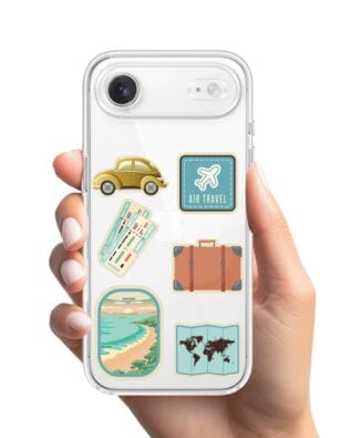 Etui do iPhone Air przeźroczyste, silikonowe Flexi, pocztowe znaczki