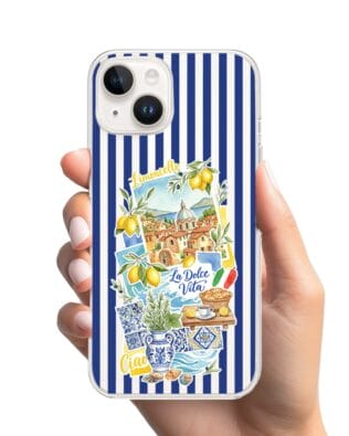 Etui do iPhone 13 Mini przeźroczyste, silikonowe Flexi, Italian Summer, Limoncello