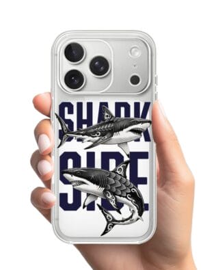 Etui do iPhone 17 Pro przeźroczyste, silikonowe Flexi, Summer Patterns, Shark side