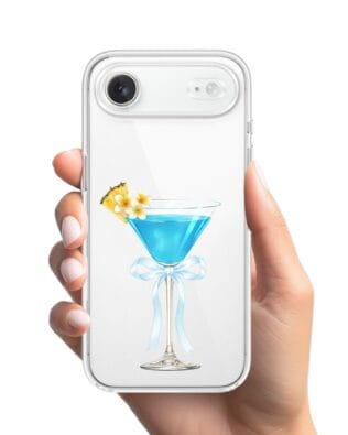 Etui do iPhone Air przeźroczyste, silikonowe Flexi, Paradise, Blue Hawaii