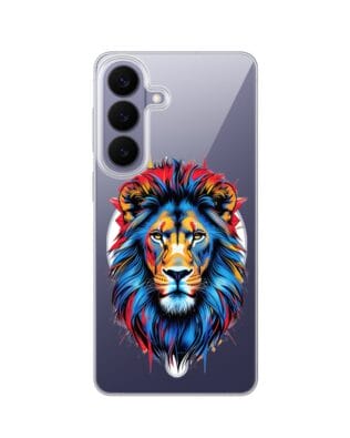 Etui do Samsung Galaxy S26 z MagSafe przeźroczyste, silikonowe Flexi, Dzika Mandala, Lew