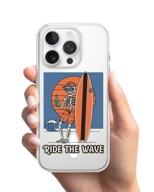 Etui do iPhone 15 Pro Max z MagSafe przeźroczyste, silikonowe Flexi, Summer Patterns, Ride the wave