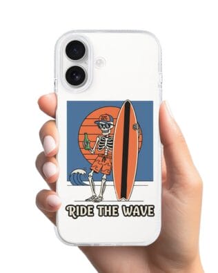 Etui do iPhone 17 z MagSafe przeźroczyste, silikonowe Flexi, Summer Patterns, Ride the wave