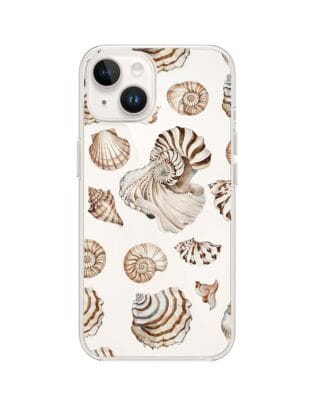 Etui do iPhone 14 przeźroczyste, silikonowe Flexi, Summer Patterns, ozdobne muszle
