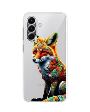 Etui do Samsung Galaxy A57 przeźroczyste, silikonowe Flexi, Dzika Mandala, Lis