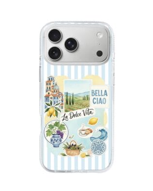 Etui do iPhone 17 Pro Max z MagSafe przeźroczyste, silikonowe Flexi, Italian Summer, La Dolce Vita