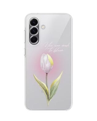 Etui do Samsung Galaxy A57 przeźroczyste, silikonowe Flexi, kwiaty, tulipan
