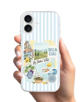 Etui do iPhone 17 z MagSafe przeźroczyste, silikonowe Flexi, Italian Summer, La Dolce Vita
