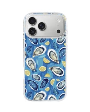 Etui do iPhone 17 Pro Max z MagSafe przeźroczyste, silikonowe Flexi, Summer Patterns, ostrygi z cytrynką