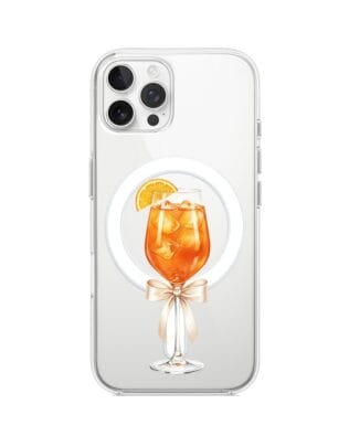 Etui do iPhone 12 Pro Max z MagSafe przeźroczyste, silikonowe Flexi, Paradise, Aperol Spritz