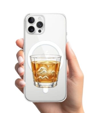 Etui do iPhone 12 Pro Max z MagSafe przeźroczyste, silikonowe Flexi, Paradise, Whiskey on the rocks