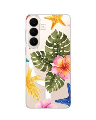 Etui do Samsung Galaxy S26 Plus z MagSafe przeźroczyste, silikonowe Flexi, Summer Patterns, tropikalny wzór