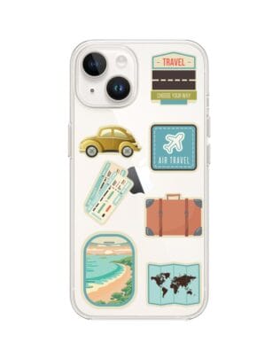 Etui do iPhone 14 Plus przeźroczyste, silikonowe Flexi, pocztowe znaczki