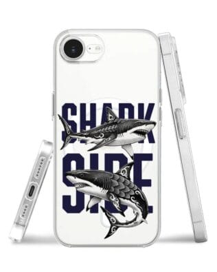 Etui do iPhone 16e z MagSafe przeźroczyste, silikonowe Flexi, Summer Patterns, Shark side