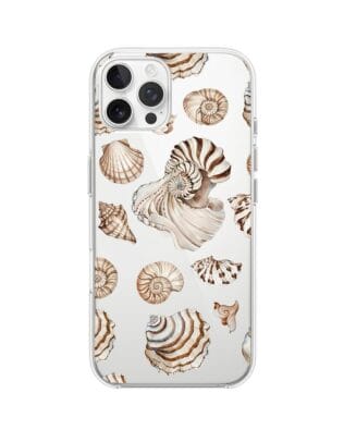 Etui do iPhone 12 Pro Max przeźroczyste, silikonowe Flexi, Summer Patterns, ozdobne muszle